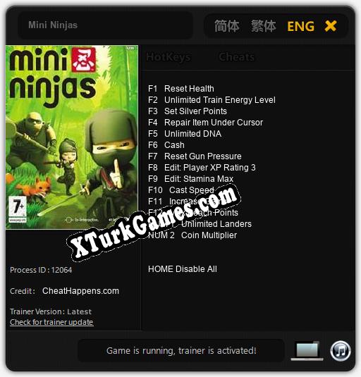 İçin Trainer’ı Çıktı Mini Ninjas [v1.0.5]