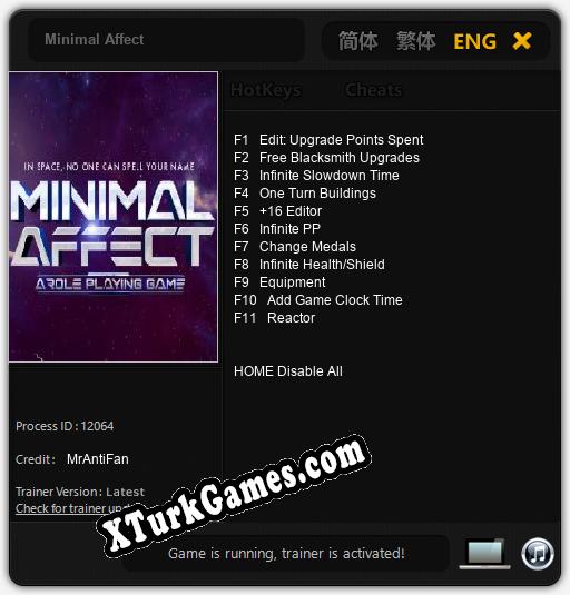 Minimal Affect: Cheats, Trainer +11 [MrAntiFan]