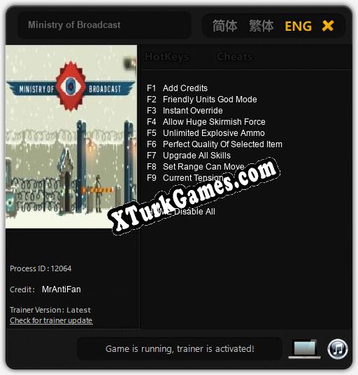 Ministry of Broadcast: Trainer +9 [v1.5]