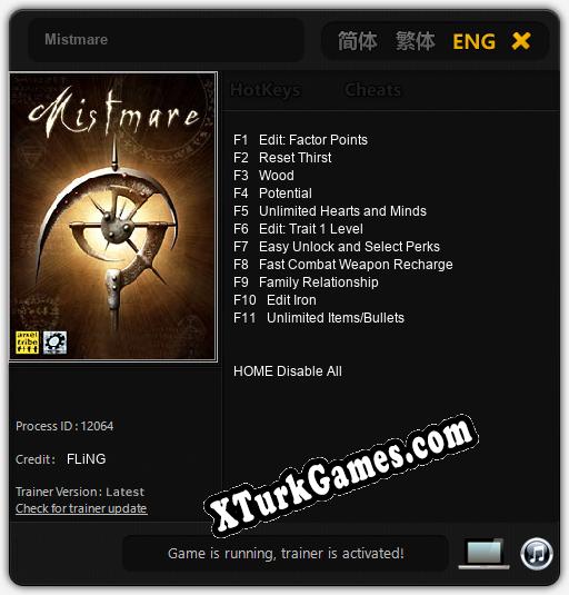 Mistmare: Cheats, Trainer +11 [FLiNG]