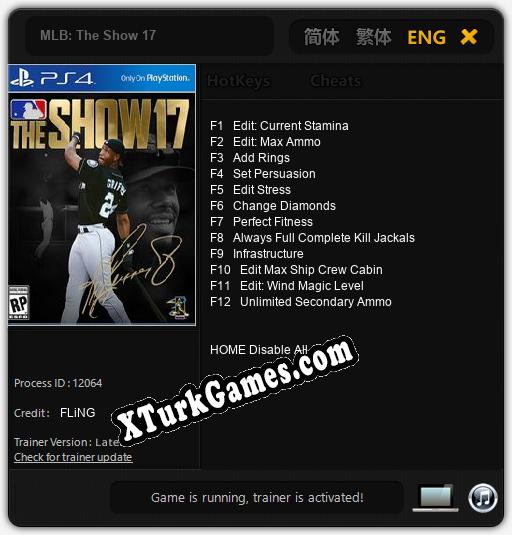 MLB: The Show 17: Trainer’ı (V1.0.7)
