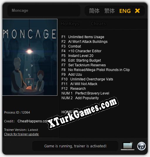 Moncage: Trainer’ı (V1.0.94)