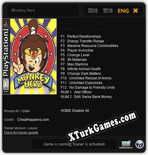 Monkey Hero: Trainer’ı (V1.0.26)
