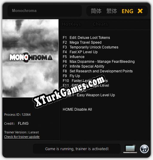İçin Trainer’ı Çıktı Monochroma [v1.0.3]