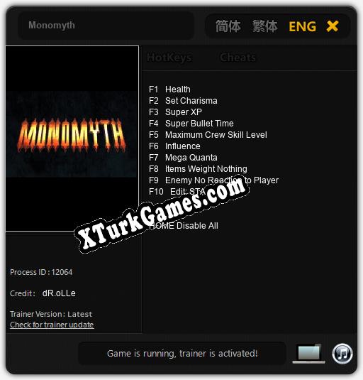 Monomyth: Trainer’ı (V1.0.91)