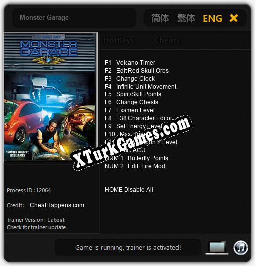 İçin Trainer’ı Çıktı Monster Garage [v1.0.9]