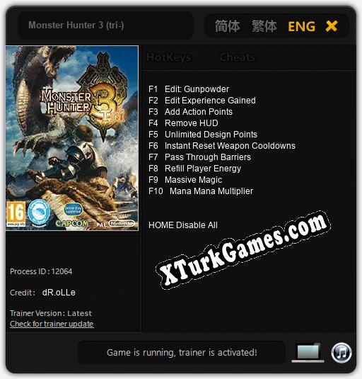 Monster Hunter 3 (tri-): Trainer +10 [v1.7]