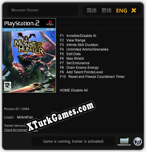 Monster Hunter: Trainer’ı (V1.0.74)