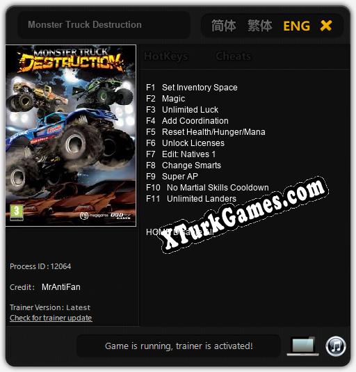 Monster Truck Destruction: Trainer’ı (V1.0.23)