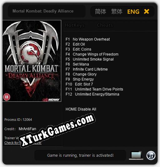 Mortal Kombat: Deadly Alliance: Cheats, Trainer +12 [MrAntiFan]