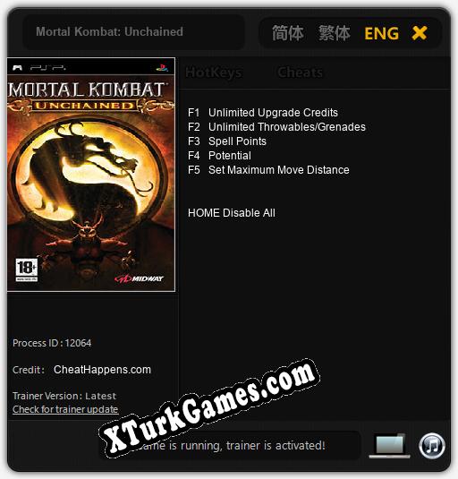 İçin Trainer’ı Çıktı Mortal Kombat: Unchained [v1.0.6]