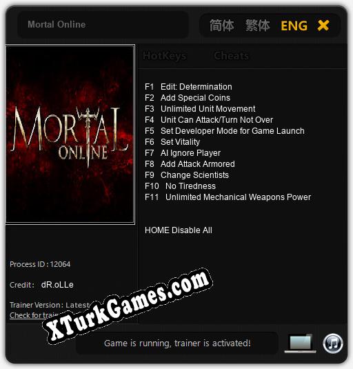 Mortal Online: Trainer’ı (V1.0.60)