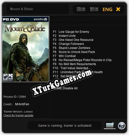 Mount & Blade: Cheats, Trainer +12 [MrAntiFan]