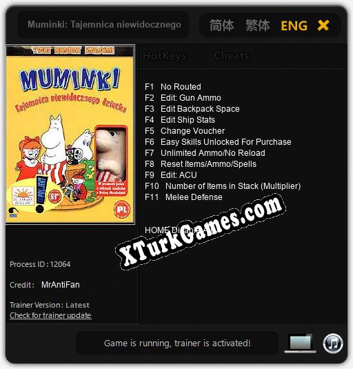 Muminki: Tajemnica niewidocznego dziecka: Cheats, Trainer +11 [MrAntiFan]