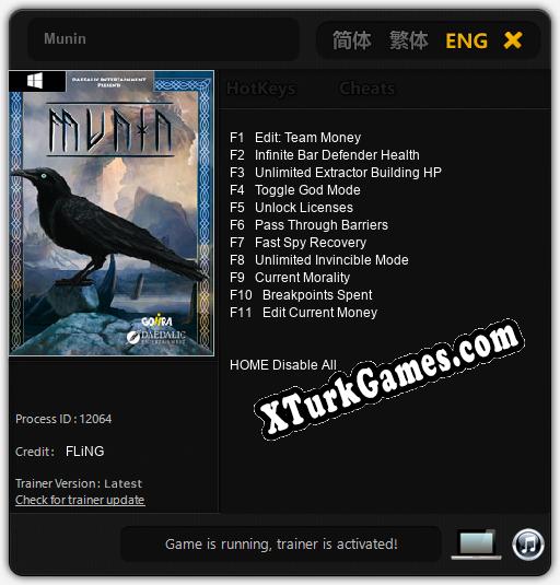 Munin: Trainer +11 [v1.4]