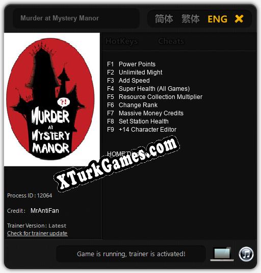 Murder at Mystery Manor: Trainer +9 [v1.4]