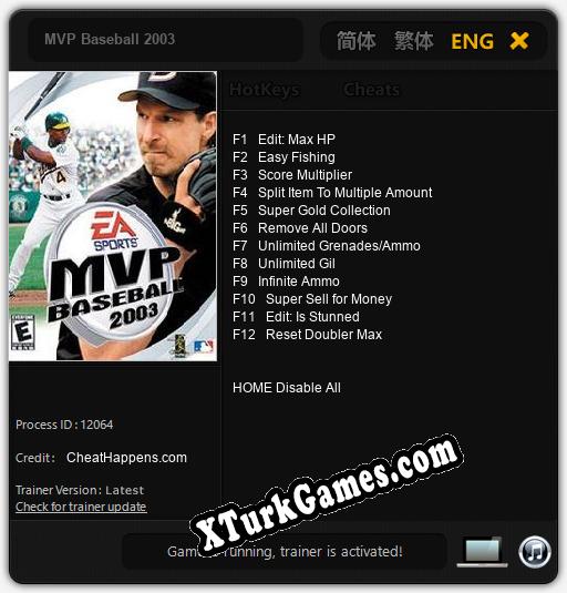 İçin Trainer’ı Çıktı MVP Baseball 2003 [v1.0.9]