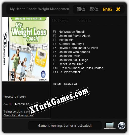 İçin Trainer’ı Çıktı My Health Coach: Weight Management [v1.0.9]