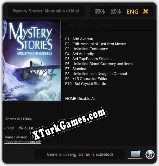 Mystery Stories: Mountains of Madness: Trainer +10 [v1.5]