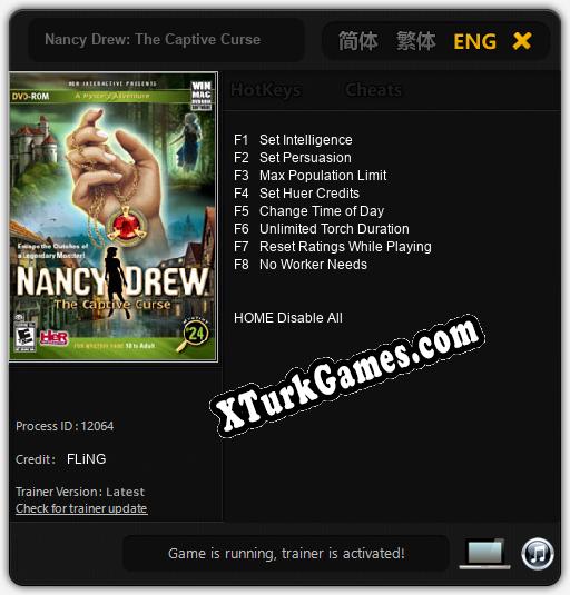 Nancy Drew: The Captive Curse: Trainer’ı (V1.0.99)