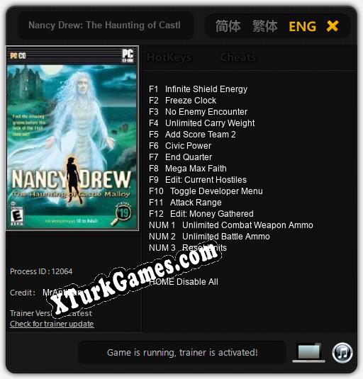 Nancy Drew: The Haunting of Castle Malloy: Trainer +15 [v1.6]