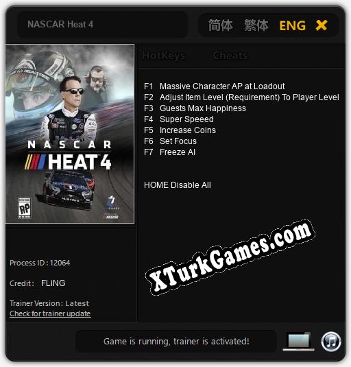 NASCAR Heat 4: Trainer +7 [v1.8]