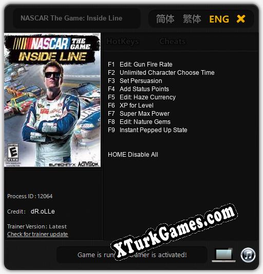 NASCAR The Game: Inside Line: Cheats, Trainer +9 [dR.oLLe]