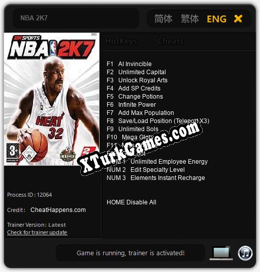 İçin Trainer’ı Çıktı NBA 2K7 [v1.0.6]