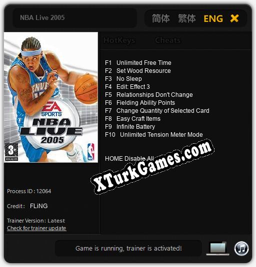 NBA Live 2005: Trainer +10 [v1.2]