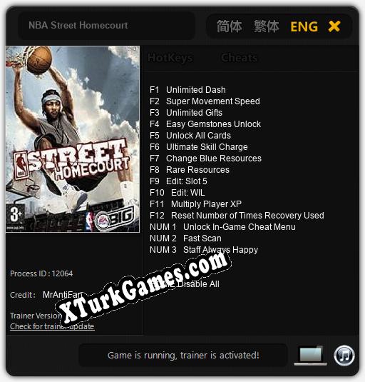 NBA Street Homecourt: Cheats, Trainer +15 [MrAntiFan]