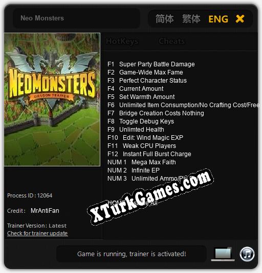 Neo Monsters: Trainer’ı (V1.0.19)