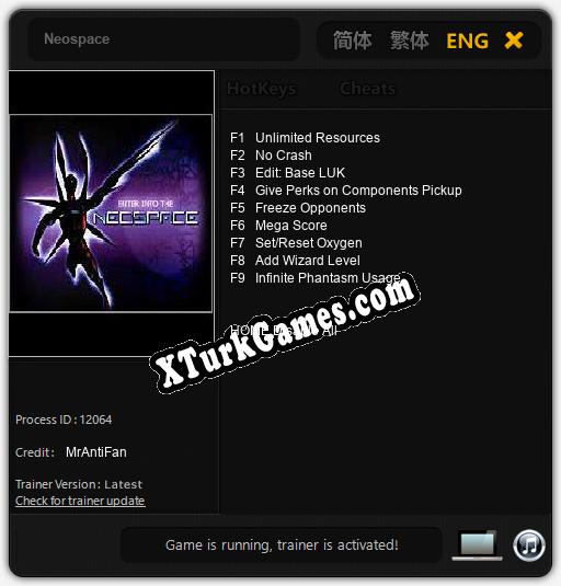 Neospace: Cheats, Trainer +9 [MrAntiFan]