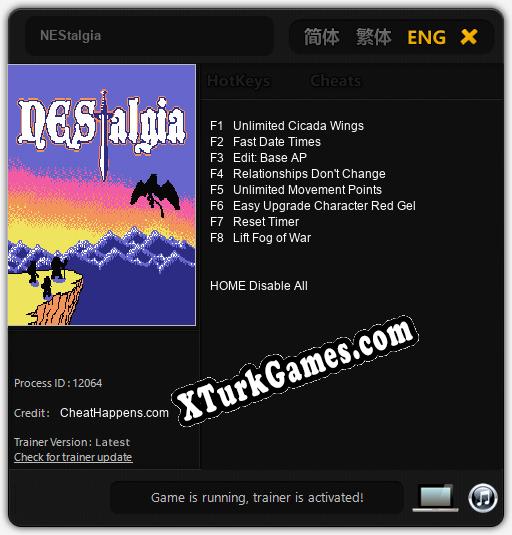 NEStalgia: Trainer +8 [v1.8]