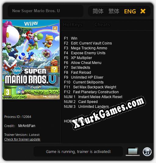 New Super Mario Bros. U: Trainer’ı (V1.0.36)