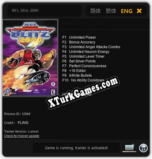 NFL Blitz 2000: Trainer +10 [v1.6]