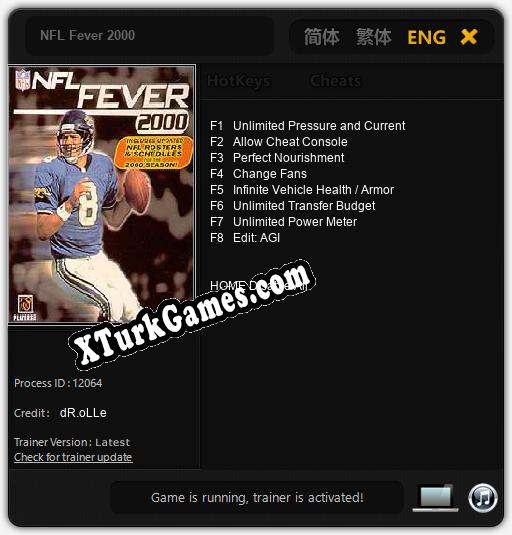 NFL Fever 2000: Trainer’ı (V1.0.95)