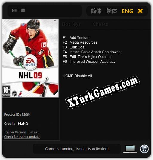 İçin Trainer’ı Çıktı NHL 09 [v1.0.3]