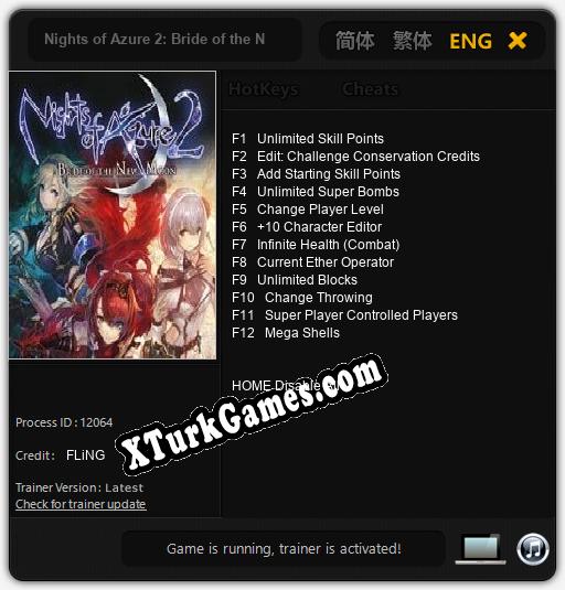 Nights of Azure 2: Bride of the New Moon: Cheats, Trainer +12 [FLiNG]