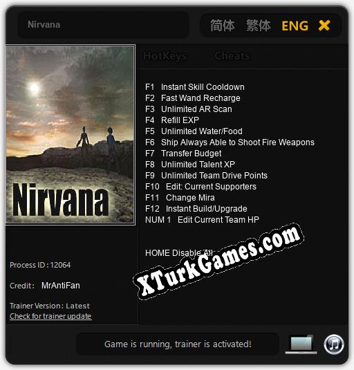 Nirvana: Trainer +13 [v1.9]