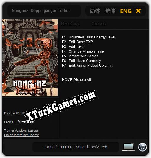 Nongunz: Doppelganger Edition: Trainer +7 [v1.3]