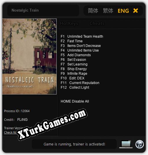 İçin Trainer’ı Çıktı Nostalgic Train [v1.0.1]