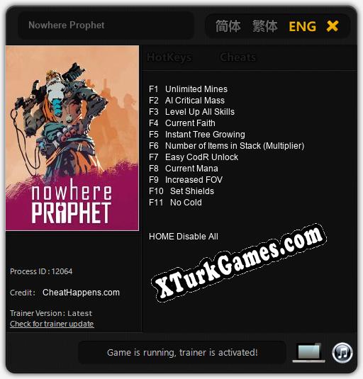 Nowhere Prophet: Cheats, Trainer +11 [CheatHappens.com]