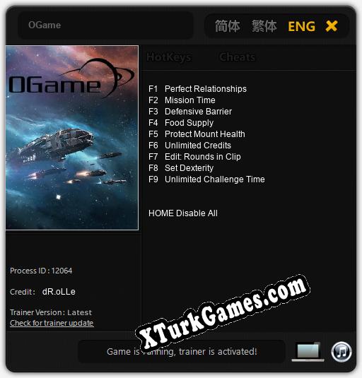 İçin Trainer’ı Çıktı OGame [v1.0.2]