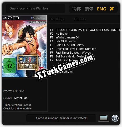 One Piece: Pirate Warriors: Trainer +9 [v1.6]