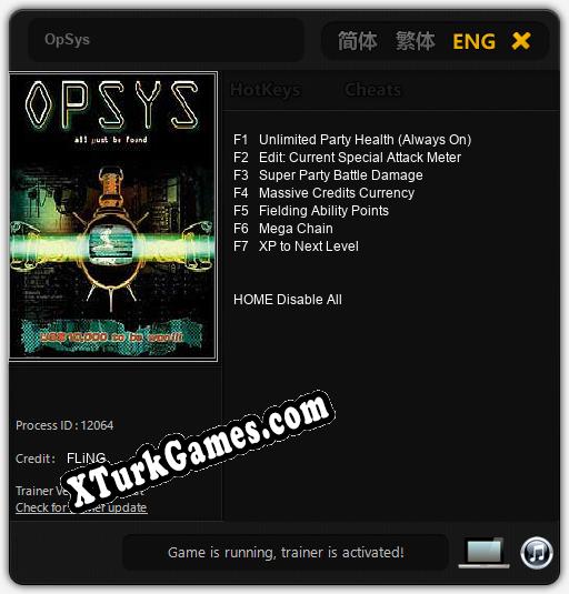 İçin Trainer’ı Çıktı OpSys [v1.0.1]