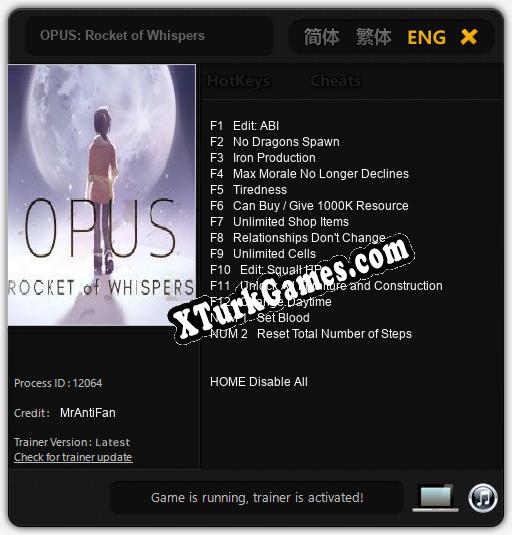 OPUS: Rocket of Whispers: Cheats, Trainer +14 [MrAntiFan]