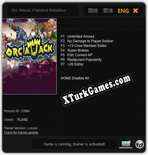 İçin Trainer’ı Çıktı Orc Attack: Flatulent Rebellion [v1.0.5]