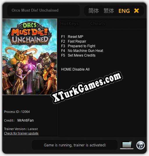 Orcs Must Die! Unchained: Trainer’ı (V1.0.14)