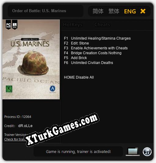 Order of Battle: U.S. Marines: Trainer +6 [v1.2]