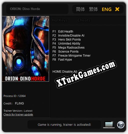 ORION: Dino Horde: Cheats, Trainer +8 [FLiNG]